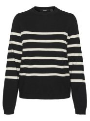 Vero Moda Sweter w kolorze czarno-białym rozmiar: XL. Brązowe swetry klasyczne damskie Vero Moda, xl, bez kołnierzyka. Za 83.42 zł.