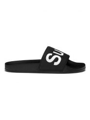 Superga Klapki w kolorze czarnym rozmiar: 38. Czarne klapki damskie Superga, bez wzorów, z materiału, bez obcasa. Za 61.46 zł.
