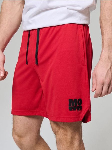Szorty sportowe - czerwony. Czerwone szorty męskie Sinsay, bez wzorów, z materiału, sportowe. Za 17.99 zł.