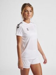 Koszulka damska Hummel Core Poly. Białe topy sportowe damskie HUMMEL, m, bez wzorów, z materiału, bez ramiączek. Za 105.00 zł.