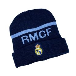 Czapka zimowa Real Madryt junior - oficjalna licencjonowana. Niebieskie czapki męskie Real Madrid, na zimę, bez wzorów, sportowe. Za 99.00 zł.