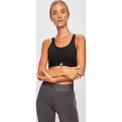 Adidas Performance - Biustonosz sportowy. Czarne biustonosze sportowe damskie adidas Performance, bez wzorów, z elastanu. Za 99.90 zł.