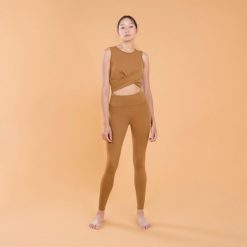 Legginsy do jogi damskie Kimjaly Premium. Brązowe legginsy damskie KIMJALY, m, bez wzorów, z elastanu. W wyprzedaży za 149.99 zł.