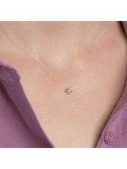 L'atelier précieux Srebrny naszyjnik z cyrkonią - dł. 42 cm rozmiar: onesize. Szare naszyjniki damskie L'Atélier Précieux, srebrne. Za 123.53 zł.