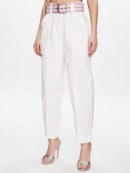 Pinko Spodnie materiałowe Rigore 100685 A0I4 Biały Relaxed Fit. Białe spodnie materiałowe damskie Pinko, bez wzorów, z bawełny. Za 829.99 zł.