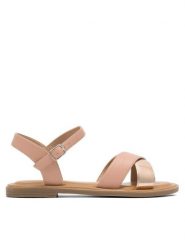 Clara Barson Sandały FREYDIS WS5100-19A Różowy. Czerwone sandały damskie Clara Barson, bez wzorów, z tworzywa sztucznego, bez obcasa, na płaskiej podeszwie. Za 79.99 zł.