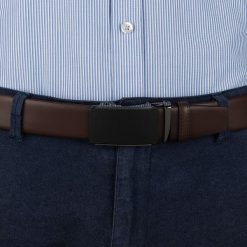 Pasek męski skórzany 3,5 cm klamra automatyczna Beltimore brązowy 02-594 : Kolory - brązowy, beżowy, Rozmiar pasków - r.115-130 cm. Brązowe paski męskie bez wzorów, ze skóry, wizytowe. Za 64.99 zł.