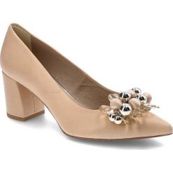 Pomarańczowe Czółenka Kaniowski Eleganckie Skórzane Buty. Brązowe czółenka damskie Kaniowski, z aplikacjami, ze skóry, bez obcasa, na obcasie. Za 289.00 zł.