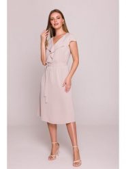 Stylove Sukienka w kolorze jasnoróżowym rozmiar: XXL. Różowe sukienki damskie Stylove, xxl, bez wzorów, bez kołnierzyka, bez ramiączek, midi. Za 215.21 zł.