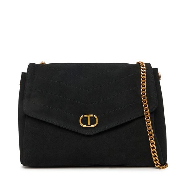 Torebka TWINSET. Czarne torebki klasyczne damskie Twinset, bez wzorów, wizytowe, bez kołnierzyka, bez ramiączek. Za 999.99 zł.