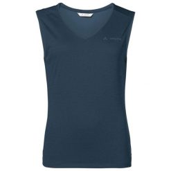 Koszulka trekkingowa damska Vaude Essential Top. Niebieskie bluzki sportowe damskie Vaude, bez wzorów, z poliesteru, bez ramiączek. W wyprzedaży za 70.00 zł.
