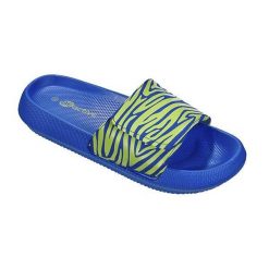 Beco Zebra Vibes klapki damskie niebiesko-zielone. Niebieskie klapki damskie 47 Brand, bez wzorów, z syntetyku, bez obcasa. Za 254.99 zł.