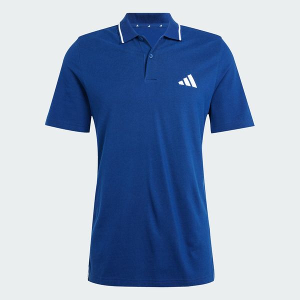 Koszulka Essentials 3-Stripes Piqué Polo. Białe koszulki polo męskie Adidas, l, bez wzorów, z materiału, bez ramiączek. W wyprzedaży za 116.35 zł.