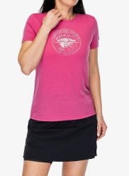 Koszulka z nadrukiem damska Super.natural Exploring Tee. Czerwone t-shirty damskie Super.natural, l, bez wzorów, z dzianiny, bez kołnierzyka. Za 252.99 zł.