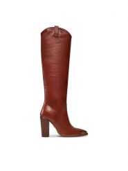 Bronx Kozaki High boots 14165-JJ Brązowy. Brązowe kozaki damskie Bronx, ze skóry, bez obcasa, na słupku. Za 969.99 zł.