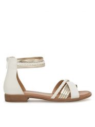 Clara Barson Sandały WS6112-05 Biały. Białe sandały damskie Clara Barson, bez wzorów, z syntetyku, bez obcasa, na płaskiej podeszwie. Za 89.99 zł.