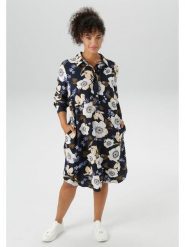 Aniston Sukienka w kolorze granatowym ze wzorem rozmiar: 46. Niebieskie sukienki damskie Aniston, na co dzień, bez wzorów, z wiskozy, bez kołnierzyka, bez ramiączek, midi, proste. Za 104.99 zł.