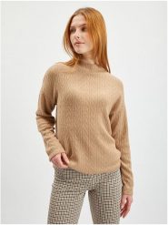 Orsay Sweter w kolorze jasnobrązowym rozmiar: M. Brązowe golfy damskie ORSAY, m, bez wzorów, ze splotem, bez ramiączek. Za 65.85 zł.