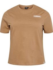 Koszulka damska Plus Hummel Legacy. Brązowe bluzki sportowe damskie HUMMEL, xl, z bawełny, bez kołnierzyka, bez ramiączek. Za 161.50 zł.