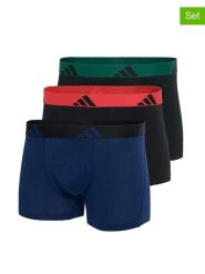 Adidas Bokserki (3 pary) w kolorze granatowym i czarnym rozmiar: M. Czarne bokserki męskie Adidas, bez wzorów. Za 109.52 zł.