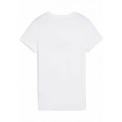Damska koszulka z logo ESS No. 1 PUMA White Peach Frost Red. Białe bluzki sportowe damskie Puma, xl, bez wzorów, bez ramiączek. Za 127.00 zł.