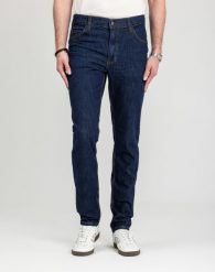 Męskie Spodnie Jeansowe Mustang Style Tramper Tapered Denim Blue 1018016 5000 901. Niebieskie spodnie materiałowe męskie Mustang, bez wzorów, z denimu. Za 189.99 zł.