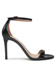 Stuart Weitzman Sandały Nudist II Sandal SJ995 Czarny. Czarne sandały damskie Stuart Weitzman, bez wzorów, ze skóry, bez obcasa, na szpilce. Za 1,229.00 zł.