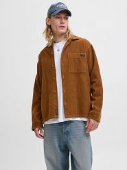 Jack & Jones Koszula sztruksowa w kolorze jasnobrązowym rozmiar: XL. Brązowe koszule męskie Jack & Jones, xl, bez wzorów, z bawełny, bez kołnierzyka, bez ramiączek. Za 123.25 zł.