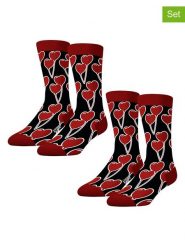Lucky Socks Skarpety (2 pary) w kolorze czerwono-czarnym rozmiar: 36-40. Czarne skarpetki męskie Lucky Socks, bez wzorów, prążkowane. Za 34.99 zł.