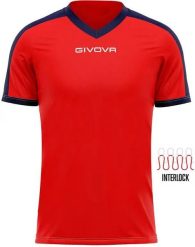 Koszulka piłkarska dla dorosłych Givova Revolution Interlock. Czerwone bluzki sportowe damskie Givova, xl, bez wzorów, z materiału, bez ramiączek. Za 39.35 zł.