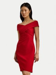 LAUREN RALPH LAUREN Sukienka koktajlowa 253936390009 Czerwony Slim Fit. Czerwone sukienki damskie Lauren Ralph Lauren, bez wzorów, z syntetyku, wizytowe, bez kołnierzyka, bez ramiączek. Za 789.99 zł.