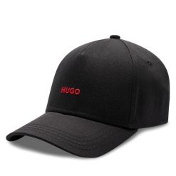 Czapka z daszkiem HUGO. Czarne czapki z daszkiem damskie Hugo, bez wzorów. Za 159.99 zł.