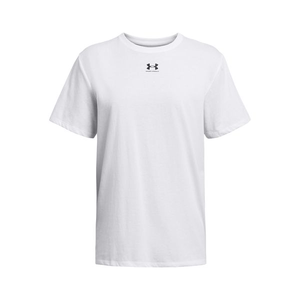 Damska koszulka z nadrukiem Under Armour Campus. Białe bluzki sportowe damskie Under Armour, xl, bez wzorów, z bawełny, bez kołnierzyka. Za 152.10 zł.
