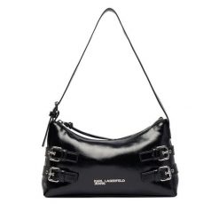 Torebka Karl Lagerfeld Jeans. Czarne torebki klasyczne damskie Karl Lagerfeld Jeans, bez wzorów, z jeansu, bez dodatków. Za 639.99 zł.