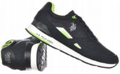 Buty sportowe dla mężczyzn U.S. Polo Assn. Czarne buty sportowe na co dzień męskie U.S. Polo Assn., z materiału, z okrągłym noskiem, bez zapięcia. Za 229.99 zł.