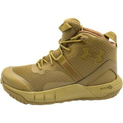 Buty turystyczne męskie, Under Armour Micro G Valsetz Mid. Brązowe buty trekkingowe męskie Under Armour, z materiału, bez zapięcia, trekkingowe. Za 459.99 zł.