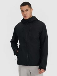 4F Kurtka softshell wiatroodporna membrana 8000 męska - czarna XXL. Czarne kurtki męskie 4f, m, bez wzorów, z dzianiny, z kapturem. Za 349.99 zł.