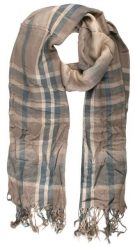 Lekki Szalik Wiosenno-Jesienny - Teer - Stonowana Kolorystyka w Kratę. Szare szaliki męskie Teer, na jesień, bez wzorów, z materiału. Za 45.00 zł.