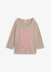 T-shirt oversize z mieszanki bawełny. Czarne t-shirty damskie bonprix, bez wzorów, z bawełny, bez kołnierzyka. Za 84.99 zł.