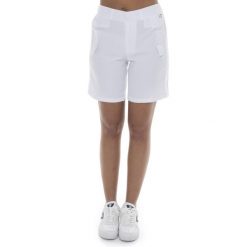Szorty z bawełna z kieszenie na co dzień. Białe szorty damskie LEONE 1947 APPAREL, bez wzorów, z bawełny. W wyprzedaży za 136.83 zł.
