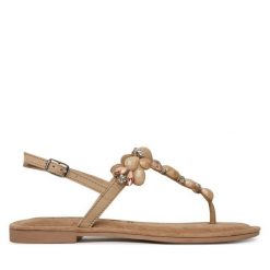 Sandały Tamaris. Brązowe sandały damskie Tamaris, bez wzorów, bez obcasa, na płaskiej podeszwie. Za 229.99 zł.