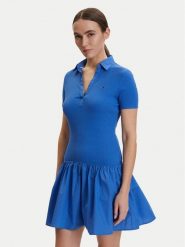 Tommy Jeans Sukienka codzienna DW0DW22331 Niebieski Slim Fit. Niebieskie sukienki damskie Tommy Jeans, na co dzień, xl, bez wzorów, z bawełny, bez kołnierzyka, bez ramiączek, proste. Za 369.99 zł.