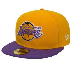 Czapka z daszkiem męska New Era Los Angeles Lakers NBA Basic Cap. Żółte czapki męskie New Era, bez wzorów, z poliesteru, sportowe. Za 149.99 zł.