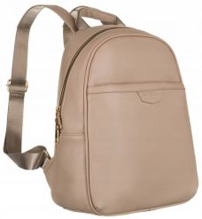 Plecak damski Peterson PTN PLEC-ALE-3 beżowy. Brązowe plecaki damskie Peterson, bez wzorów, ze skóry ekologicznej. Za 134.99 zł.