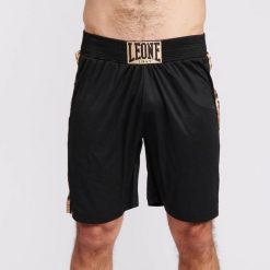 Spodenki bokserskie męskie LEONE 1947 DNA Boxing. Czarne szorty męskie LEONE 1947, bez kołnierzyka. Za 119.99 zł.