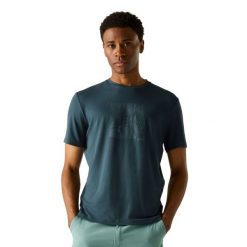 T-shirt Męski Z Motywem Zachodu Słońca Rozciągliwa Fingal. Zielone t-shirty męskie Regatta, l, bez wzorów, z elastanu, bez kołnierzyka. Za 77.99 zł.