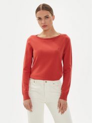 Tommy Hilfiger Sweter WW0WW40099 Czerwony Regular Fit. Czerwone swetry klasyczne damskie Tommy Hilfiger, xs, z syntetyku, bez kołnierzyka. Za 249.99 zł.
