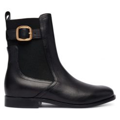 Sztyblety TWINSET. Czarne botki damskie Twinset, bez obcasa, na płaskiej podeszwie, bez zapięcia. Za 1,259.00 zł.