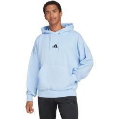 Bluza męska adidas Essentials Feelcozy Hoodie. Niebieskie bluzy z kapturem męskie Adidas, m, z bawełny. Za 166.99 zł.