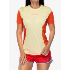 Koszulka biegowa damska La Sportiva Resolute T-Shirt. Zielone bluzki sportowe damskie La Sportiva, bez wzorów, bez ramiączek. Za 245.99 zł.